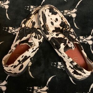Twisted X Cow Print Women's Shoes - Black and White